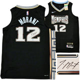 MEMPHIS GRIZZLIES JA MORANT AUTOGRAPHED BLACK NIKE CITY JERSEY 52 BECKETT 218586