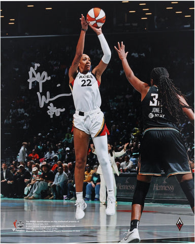 A'ja Wilson Las Vegas Aces 2023 WNBA Finals Champ Signed 8x10 Action Photo