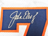 DENVER BRONCOS JOHN ELWAY AUTOGRAPHED WHITE JERSEY BECKETT BAS WITNESS 220369