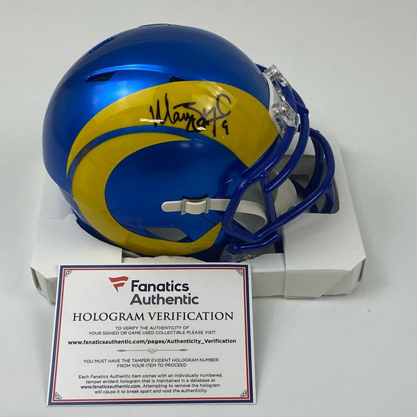 Autographed/Signed Matthew Stafford Rams Super Bowl LVI Mini Helmet Fanatics COA