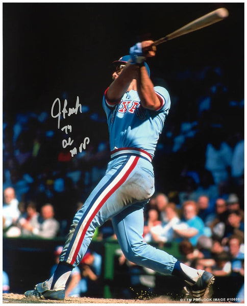 Jeff Burroughs Signed Texas Rangers Swinging 16x20 Photo w/74 AL MVP - (SS COA)