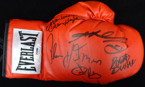 Four Kings Autographed Boxing Glove - Duran, Hagler, Hearns, Leonard PSA LOA