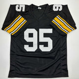 Autographed/Signed Greg Lloyd Pittsburgh Black Jersey Beckett BAS COA