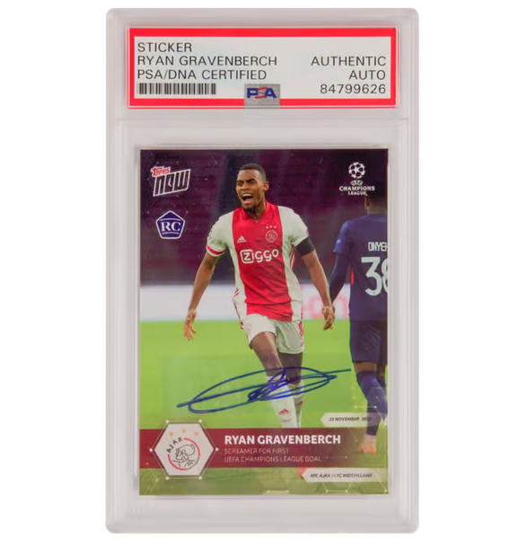 Ryan Gravenberch Signed 2020-21 Topps Now UCL Rookie #23 - PSA Authentic
