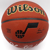 Karl Malone & John Stockton Autographed Wilson Basketball Jazz Beckett 6