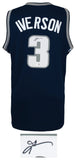 Allen Iverson Signed Navy Custom College Basketball Jersey - (JSA COA)