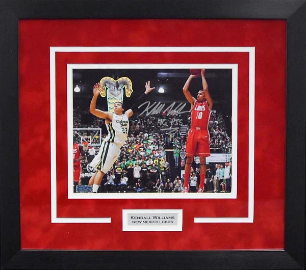 KENDALL WILLIAMS SIGNED NEW MEXICO LOBOS 8x10 FRAMED PHOTO COA