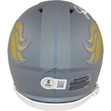 John Elway Autographed Denver Broncos Slate Mini Helmet Beckett Witness 50205