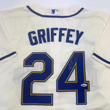 Autographed/Signed Ken Griffey Jr. Seattle Cream Baseball Jersey Beckett BAS COA
