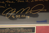 Joe Montana Double Inscribed and Signed Framed Photo (Fanatics and Steiner COAs)
