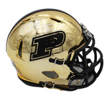 Mike Alstott Signed Purdue Boilermakers Speed Speed Gold Chrome NCAA Mini Helmet