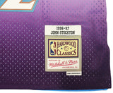 JAZZ JOHN STOCKTON AUTOGRAPHED M&N 1996-97 SPLIT JERSEY XL BECKETT 224341