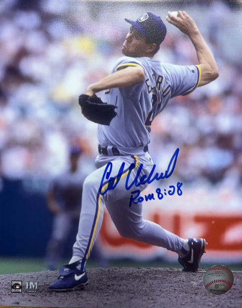 CAL ELDRED Signed 8x10 Photo #3 - Milwaukee Brewers MLB - AUTO