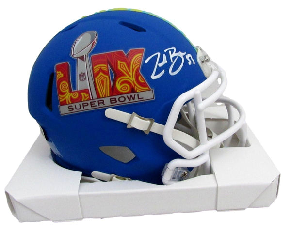 Zack Baun Signed/Autographed Blue Mini SB LIX Helmet Eagles Beckett 198926