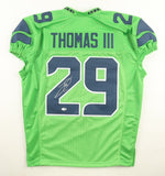 Earl Thomas Signed Seattle Seahawks Pro Cut Green Jersey (JSA) 7xPro Bowl DB