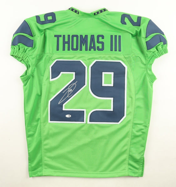 Earl Thomas Signed Seattle Seahawks Pro Cut Green Jersey (JSA) 7xPro Bowl DB