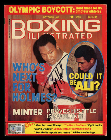 Larry Holmes Autographed Boxing Illustrated Magazine Beckett BAS QR #BK08906