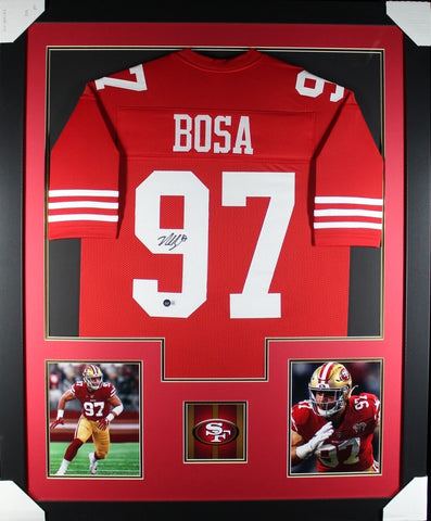 NICK BOSA (49ers red TOWER) Signed Autographed Framed Jersey Beckett
