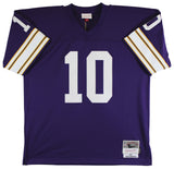 Vikings Fran Tarkenton "2x Insc" Signed Purple M&N TB Jersey BAS Witnessed
