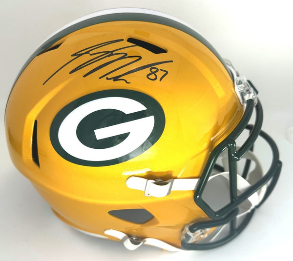 Packers JORDY NELSON Signed Full Size Riddell Replica Speed Helmet AUTO - BAS