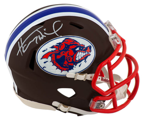 Henry Winkler Signed The Waterboy Mud Dogs Brown Custom Mini Helmet - (SS COA)