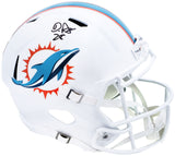 DE'VON ACHANE AUTOGRAPHED DOLPHINS WHITE FULL SIZE HELMET BECKETT WITNESS 221537