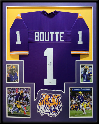 FRAMED LSU TIGERS KAYSHON BOUTTE AUTOGRAPHED SIGNED JERSEY JSA COA