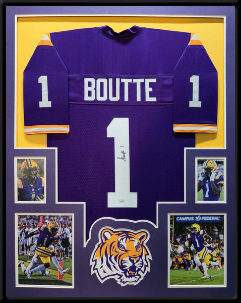 FRAMED LSU TIGERS KAYSHON BOUTTE AUTOGRAPHED SIGNED JERSEY JSA COA