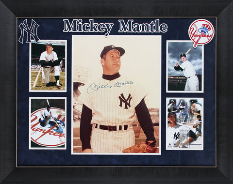 Yankees Mickey Mantle Authentic Signed Framed 13x16 Photo BAS #AB76869