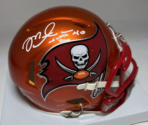 MIKE ALSTOTT Signed Riddell Flash Mini Helmet - Tampa Bay Buccaneers NFL - BAS