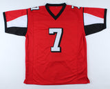 Michael Vick Signed Atlanta Falcons Red Jersey (Beckett COA) 4xPro Bowl QB