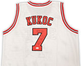 CHICAGO BULLS TONI KUKOC AUTOGRAPHED WHITE JERSEY "HOF 21" JSA STOCK #215748