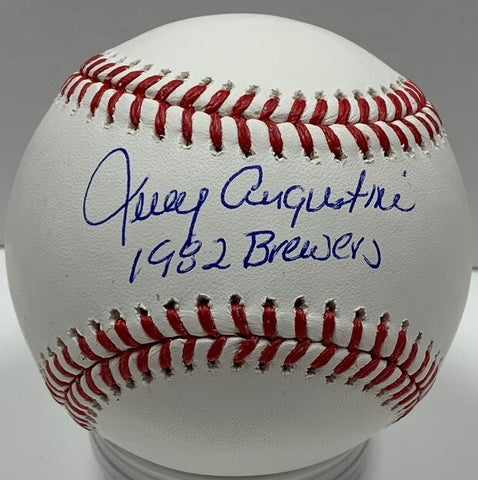 Milw Brewers JERRY AUGSTINE Signed Official MLB Baseball AUTO w/ 82 Brewers JSA