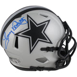 Tony Dorsett Autographed/Signed Dallas Cowboys Rave Mini Helmet Beckett 49602