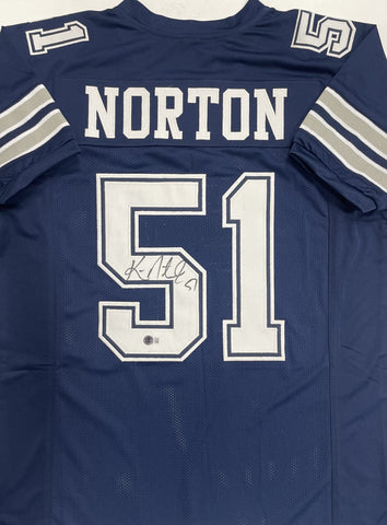 Cowboys KEN NORTON JR. Signed Custom Replica Dallas Blue Jersey AUTO - BAS