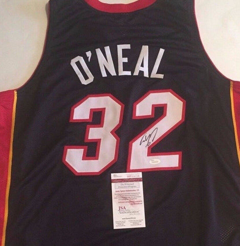 Shaquille O'Neal Signed Miami Heat Jersey (JSA COA)4xNBA champion 2000-2002,2006