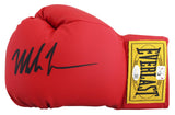 Mike Tyson Signed Left Hand Red Everlast Boxing Glove W/ Case JSA Witness