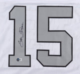 Tom Flores Signed Raiders Jersey (Beckett) Oakland Q.B. (1960-1966) H.O.F. 2021