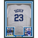 Framed Autographed/Signed Kyle Tucker 35x39 LA White Jersey JSA COA