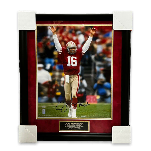 Joe Montana Signed Autographed 16x20 Photo Framed to 20x24 NEP