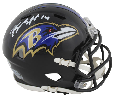 Ravens Kyle Hamilton Authentic Signed Speed Mini Helmet w/ White Sig JSA Witness