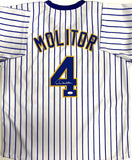 Brewers HOF'er PAUL MOLITOR Signed Custom Replica Pinstripe Jersey AUTO - JSA