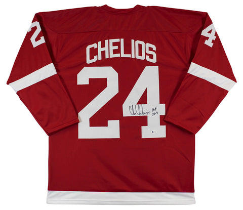 Chris Chelios "HOF 2013" Authentic Signed Red Pro Style Jersey BAS