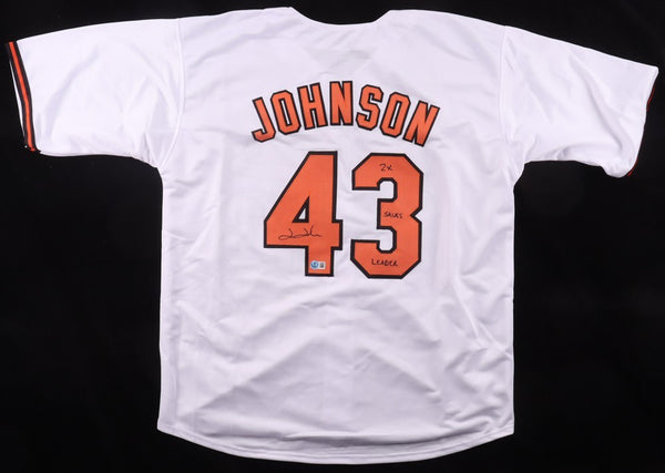 Jim Johnson Signed Baltimore Orioles Jersey Inscribed "2xSaves Leader"/ Beckett