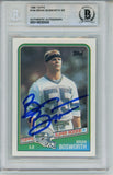 Brian Bosworth Autographed 1988 Topps #144 Trading Card Slab Beckett 57069
