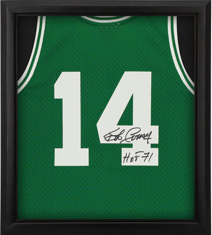 Bob Cousy Celtics FRMD Signed Mitchell & Ness Swingman Jersey Shadowbox w/Insc