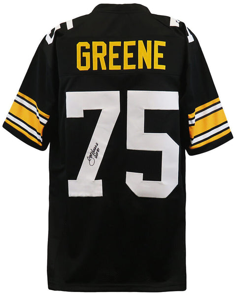 Joe Greene Signed Black Custom Football Jersey w/HOF'87 - (SCHWARTZ COA)