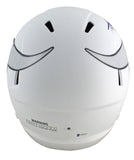 Vikings Adrian Peterson Signed Flat White Full Size Speed Rep Helmet BAS Witness