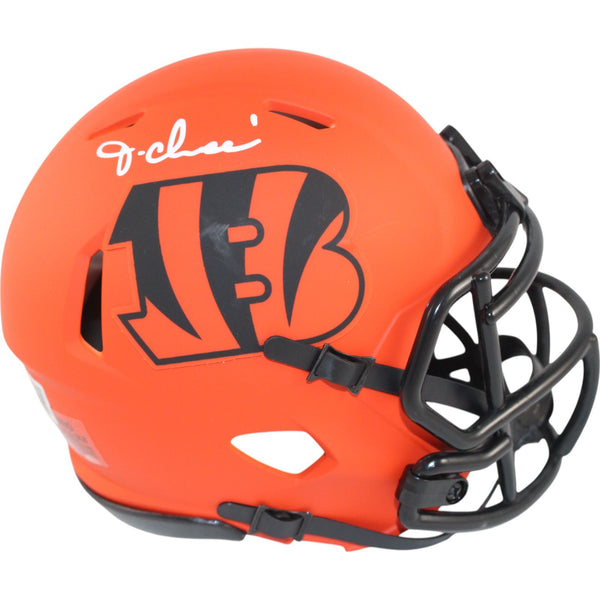 Ja'Marr Chase Autographed Cincinnati Bengals Rave Mini Helmet Beckett 50795