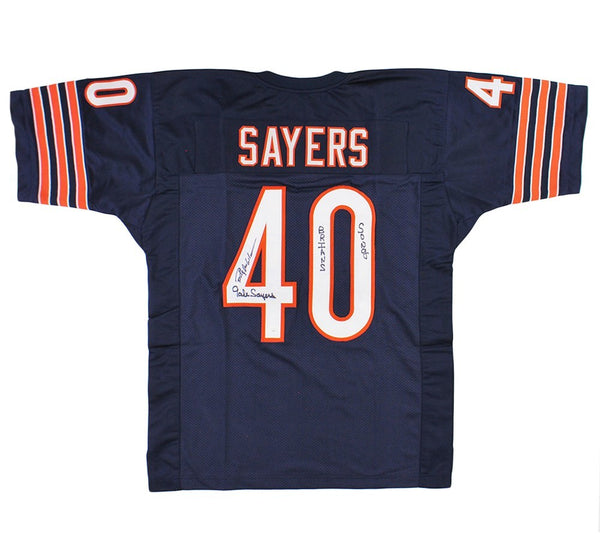 Gale Sayers & Billy Dee Williams Signed Chicago Custom Blue Jersey -Brian's Song